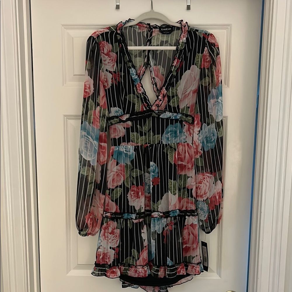 Black and Floral Dress by Bebe